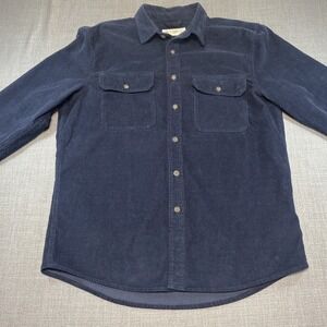 Line of Trade Shirt Mens XL Navy Blue Corduroy Button Up Workwear Casual